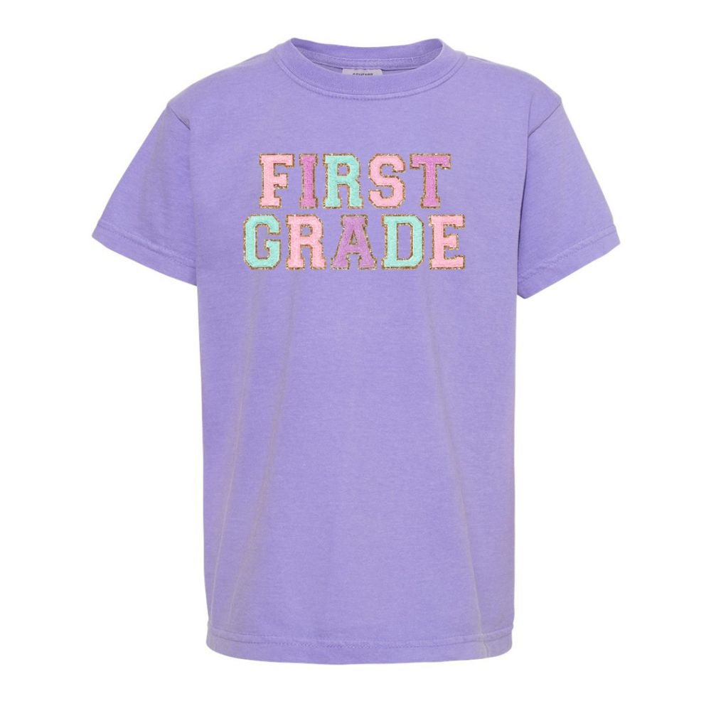 Kids Grade Goals Letter Patch T-Shirt - United Monograms
