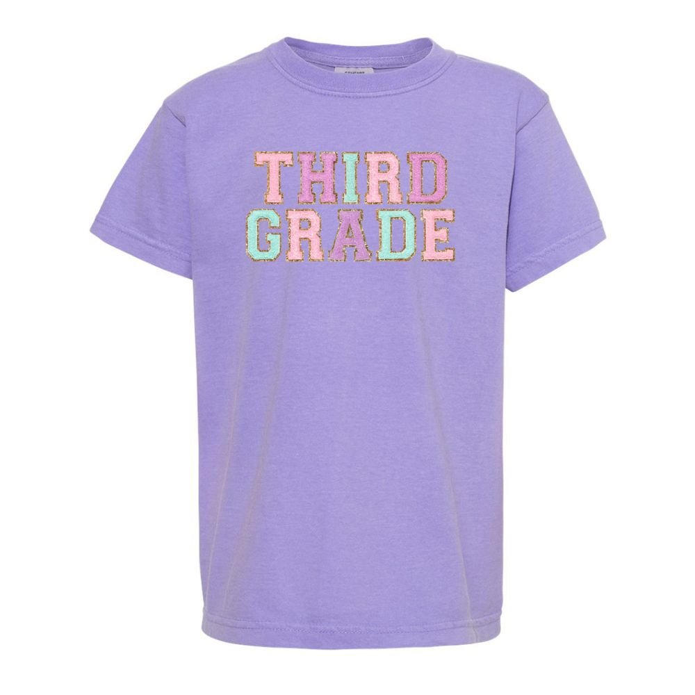 Kids Grade Goals Letter Patch T-Shirt - United Monograms