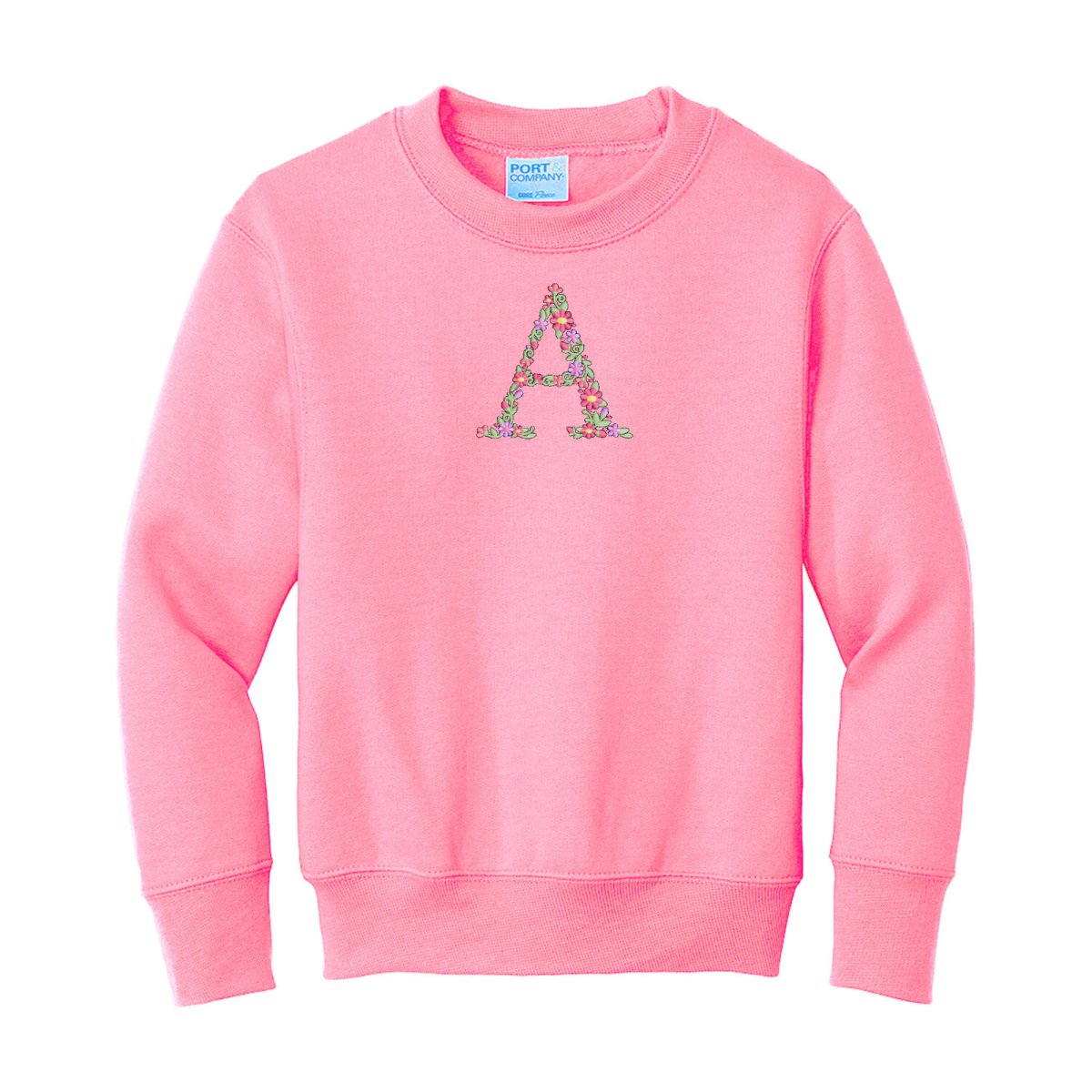 Kids Initial 'Floral Letter' Crewneck Sweatshirt - United Monograms