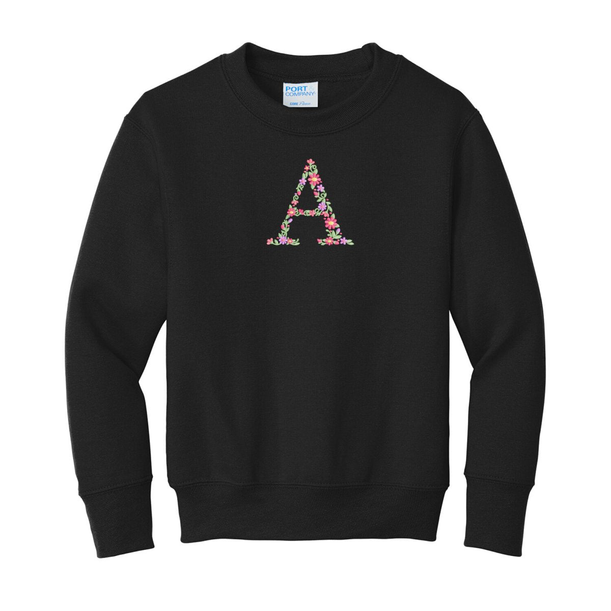 Kids Initial 'Floral Letter' Crewneck Sweatshirt - United Monograms