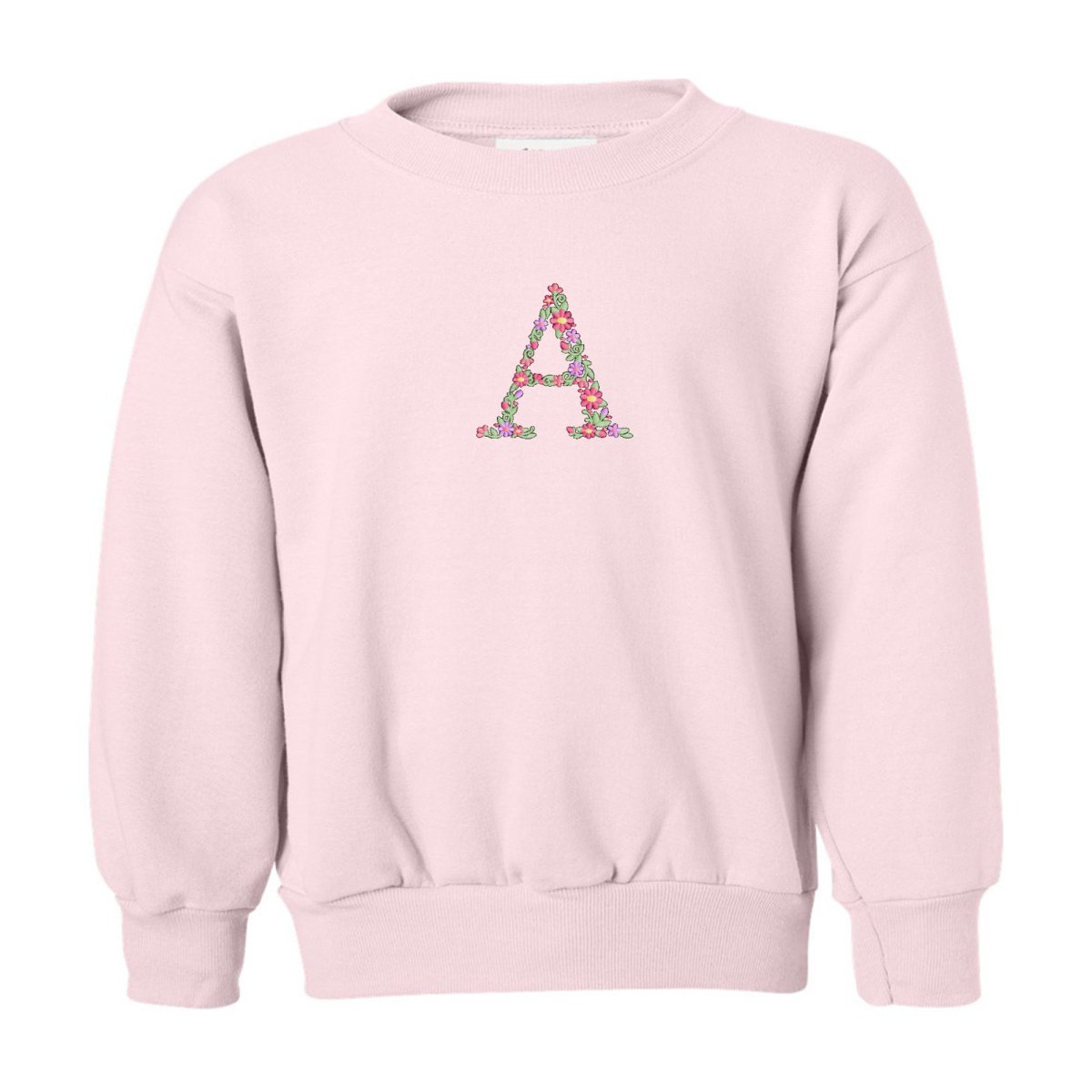 Kids Initial 'Floral Letter' Crewneck Sweatshirt - United Monograms