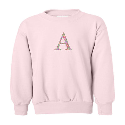 Kids Initial 'Floral Letter' Crewneck Sweatshirt - United Monograms