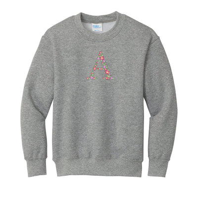 Kids Initial 'Floral Letter' Crewneck Sweatshirt - United Monograms