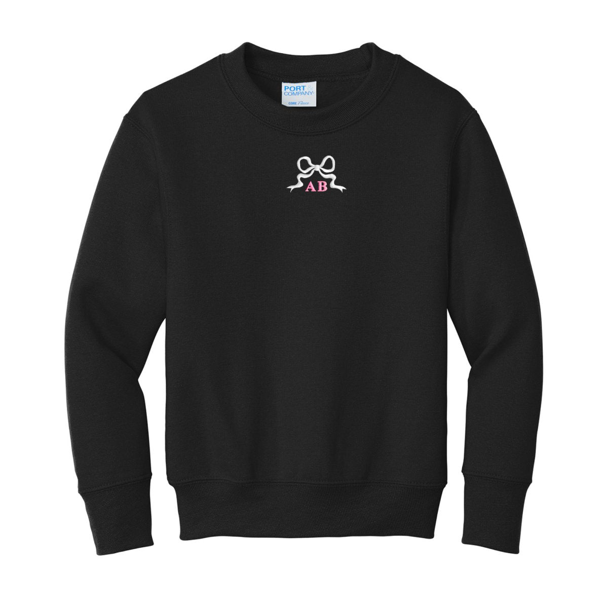 Kids Initialed 'Tiny Bow' Crewneck Sweatshirt - United Monograms
