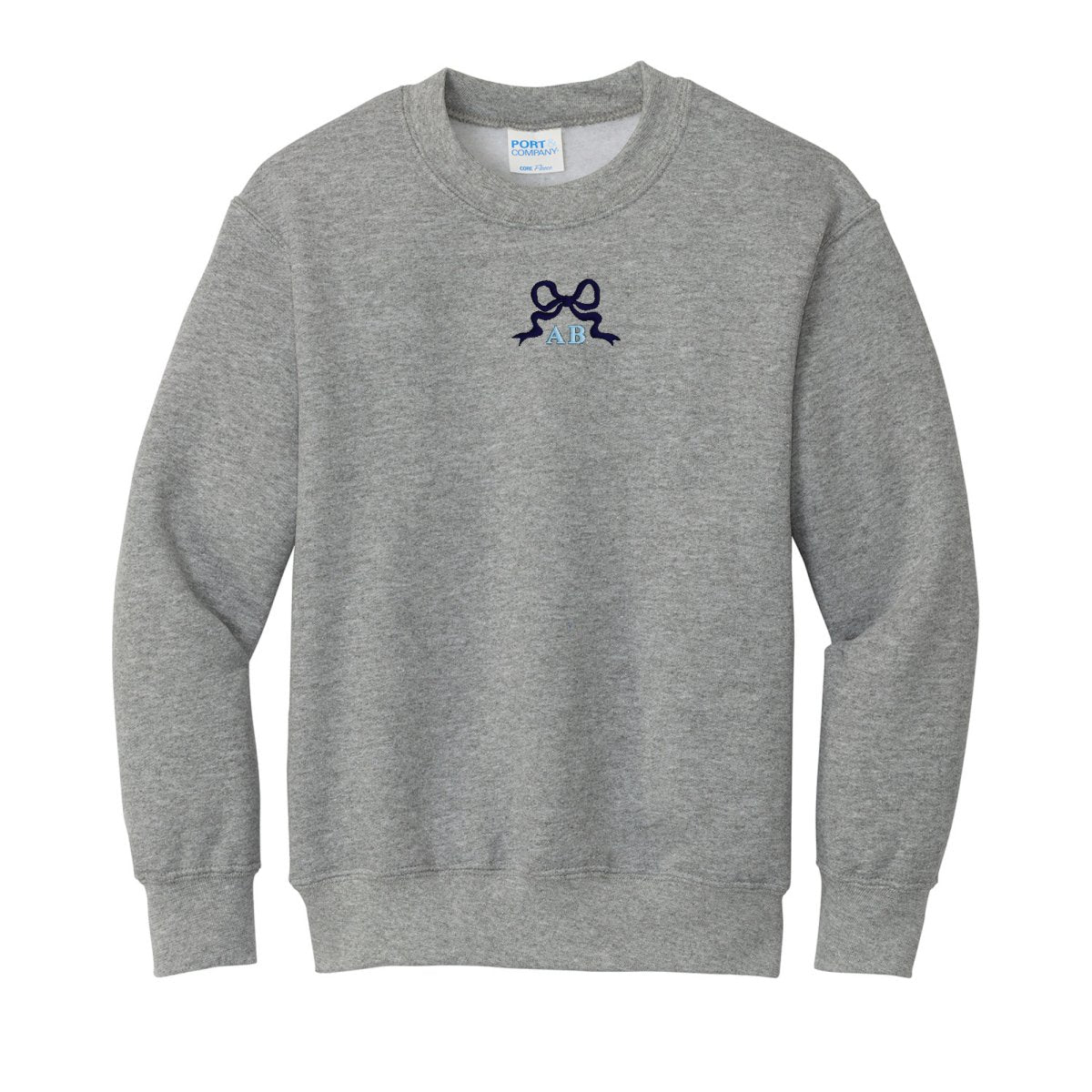 Kids Initialed 'Tiny Bow' Crewneck Sweatshirt - United Monograms
