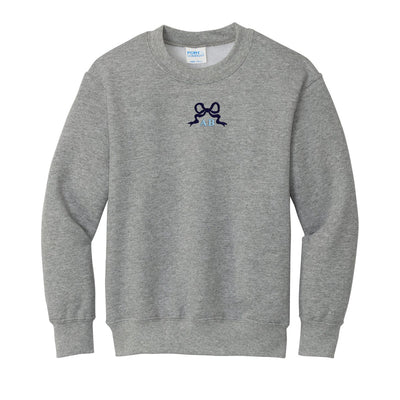 Kids Initialed 'Tiny Bow' Crewneck Sweatshirt - United Monograms