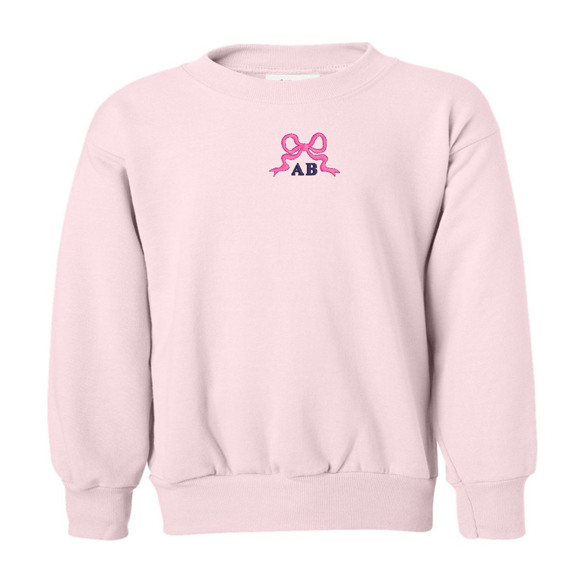 Kids Initialed 'Tiny Bow' Crewneck Sweatshirt - United Monograms