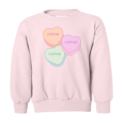 Kids Make It Yours™ 'Candy Hearts' Crewneck Sweatshirt - United Monograms