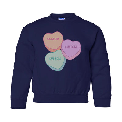 Kids Make It Yours™ 'Candy Hearts' Crewneck Sweatshirt - United Monograms