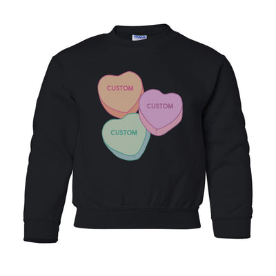 Kids Make It Yours™ 'Candy Hearts' Crewneck Sweatshirt - United Monograms