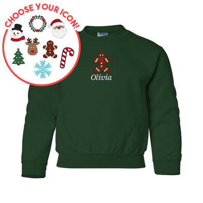 Kids Make It Yours™ Christmas Icon Crewneck Sweatshirt - United Monograms