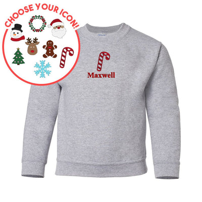 Kids Make It Yours™ Christmas Icon Crewneck Sweatshirt - United Monograms