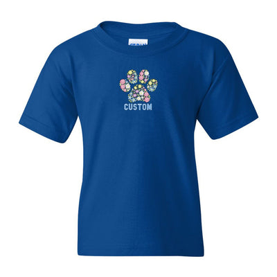 Kids Make It Yours™ 'Floral Paw Print' T-Shirt - United Monograms