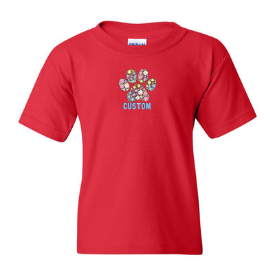 Kids Make It Yours™ 'Floral Paw Print' T-Shirt - United Monograms
