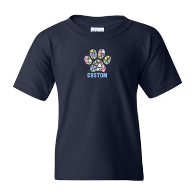 Kids Make It Yours™ 'Floral Paw Print' T-Shirt - United Monograms