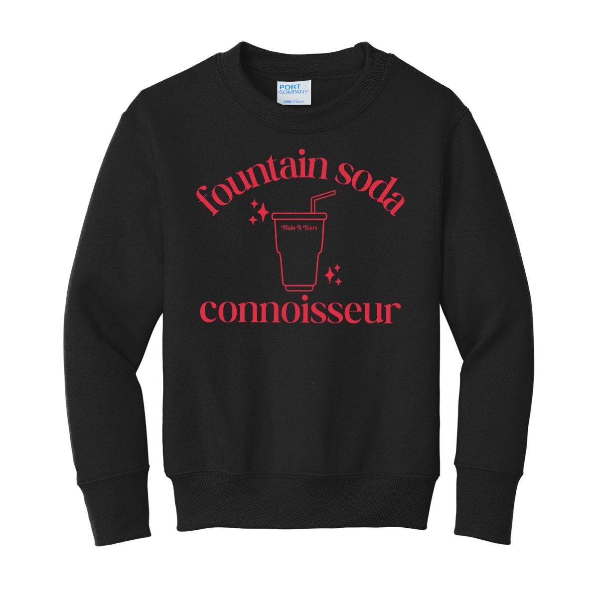 Kids Make It Yours™ 'Fountain Soda Connoisseur' Crewneck Sweatshirt - United Monograms