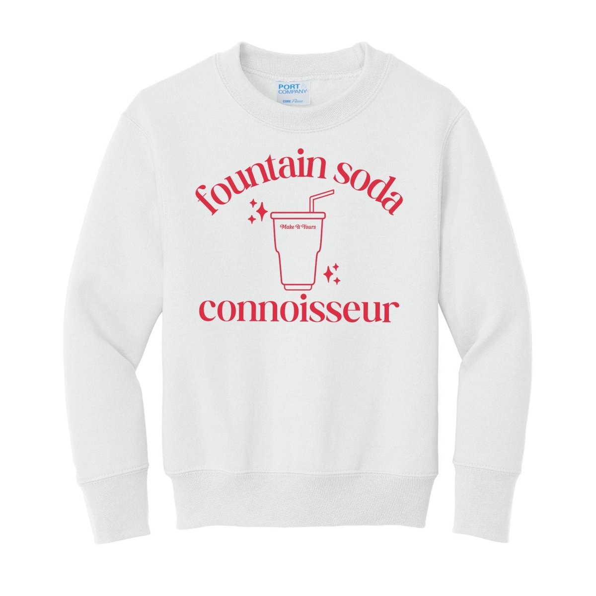Kids Make It Yours™ 'Fountain Soda Connoisseur' Crewneck Sweatshirt - United Monograms
