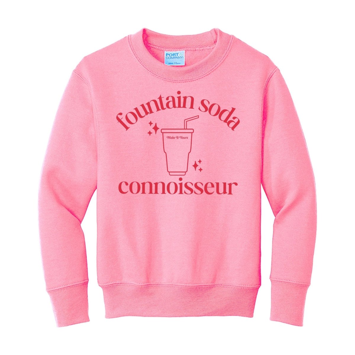 Kids Make It Yours™ 'Fountain Soda Connoisseur' Crewneck Sweatshirt - United Monograms