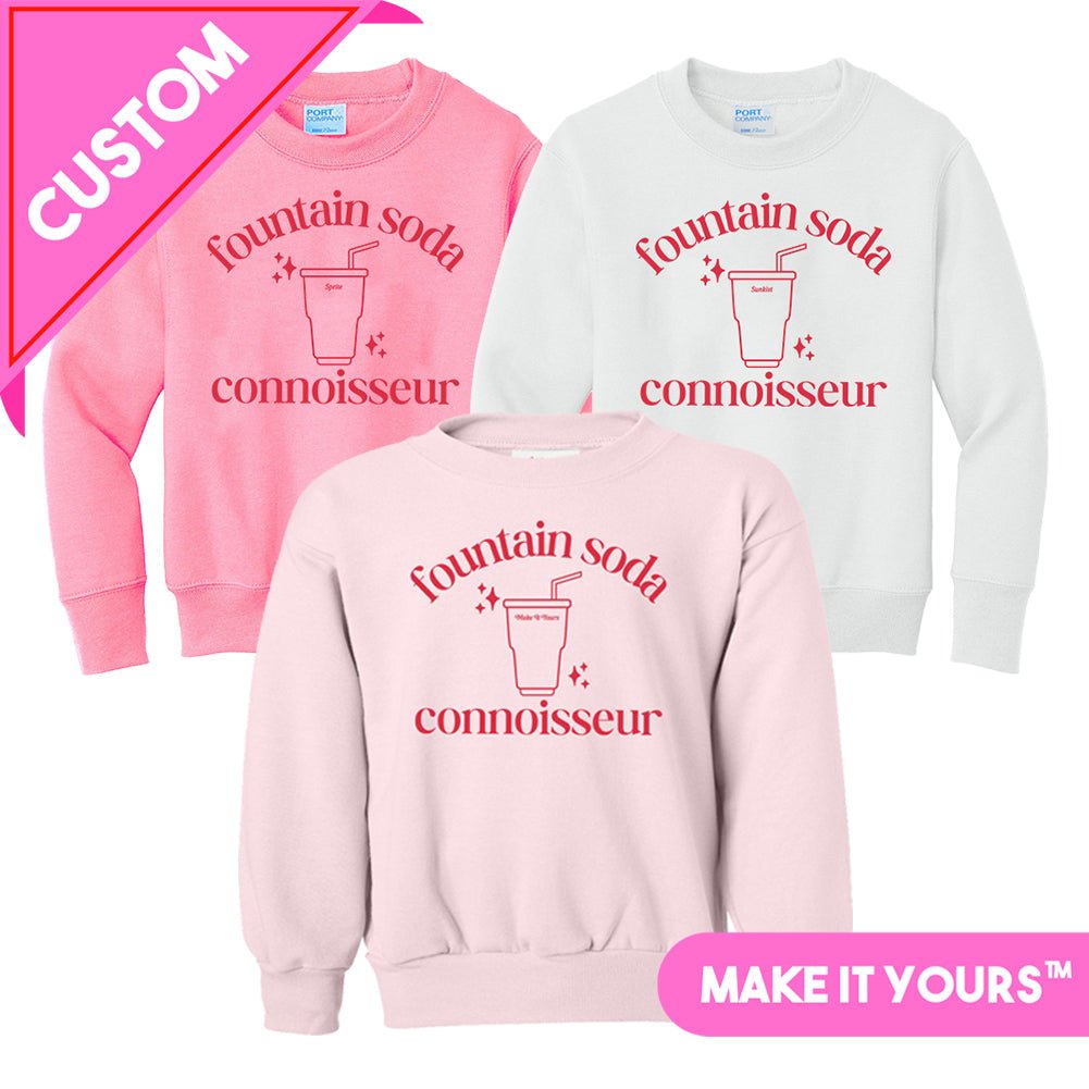 Kids Make It Yours™ 'Fountain Soda Connoisseur' Crewneck Sweatshirt - United Monograms