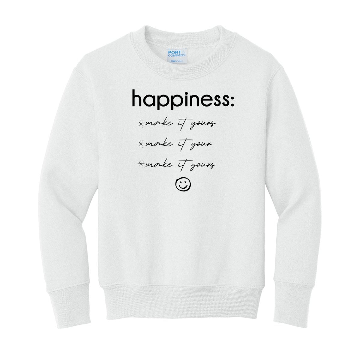 Kids Make It Yours™ 'Happiness Checklist' Crewneck Sweatshirt - United Monograms