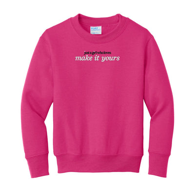 Kids Make It Yours™ 'Just A Girl Who Loves' Crewneck Sweatshirt - United Monograms