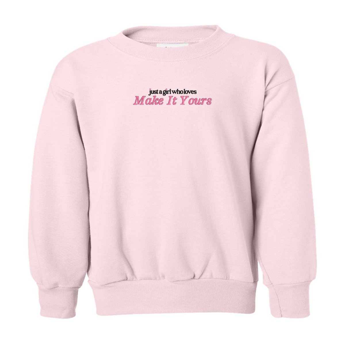 Kids Make It Yours™ 'Just A Girl Who Loves' Crewneck Sweatshirt - United Monograms