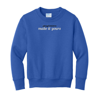 Kids Make It Yours™ 'Just A Girl Who Loves' Crewneck Sweatshirt - United Monograms