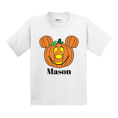 Kids Make It Yours™ 'Mickey/Minnie Jack-O'-Lantern' T-Shirt - United Monograms