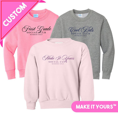 Kids Make It Yours™ 'Social Club' Crewneck Sweatshirt - United Monograms