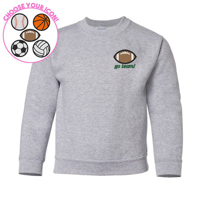 Kids Make It Yours™ Sports Icon Crewneck Sweatshirt - United Monograms