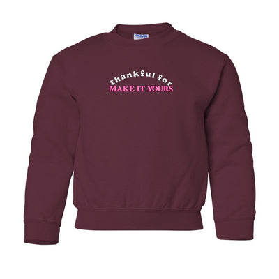 Kids Make It Yours™ 'Thankful For' Crewneck Sweatshirt - United Monograms