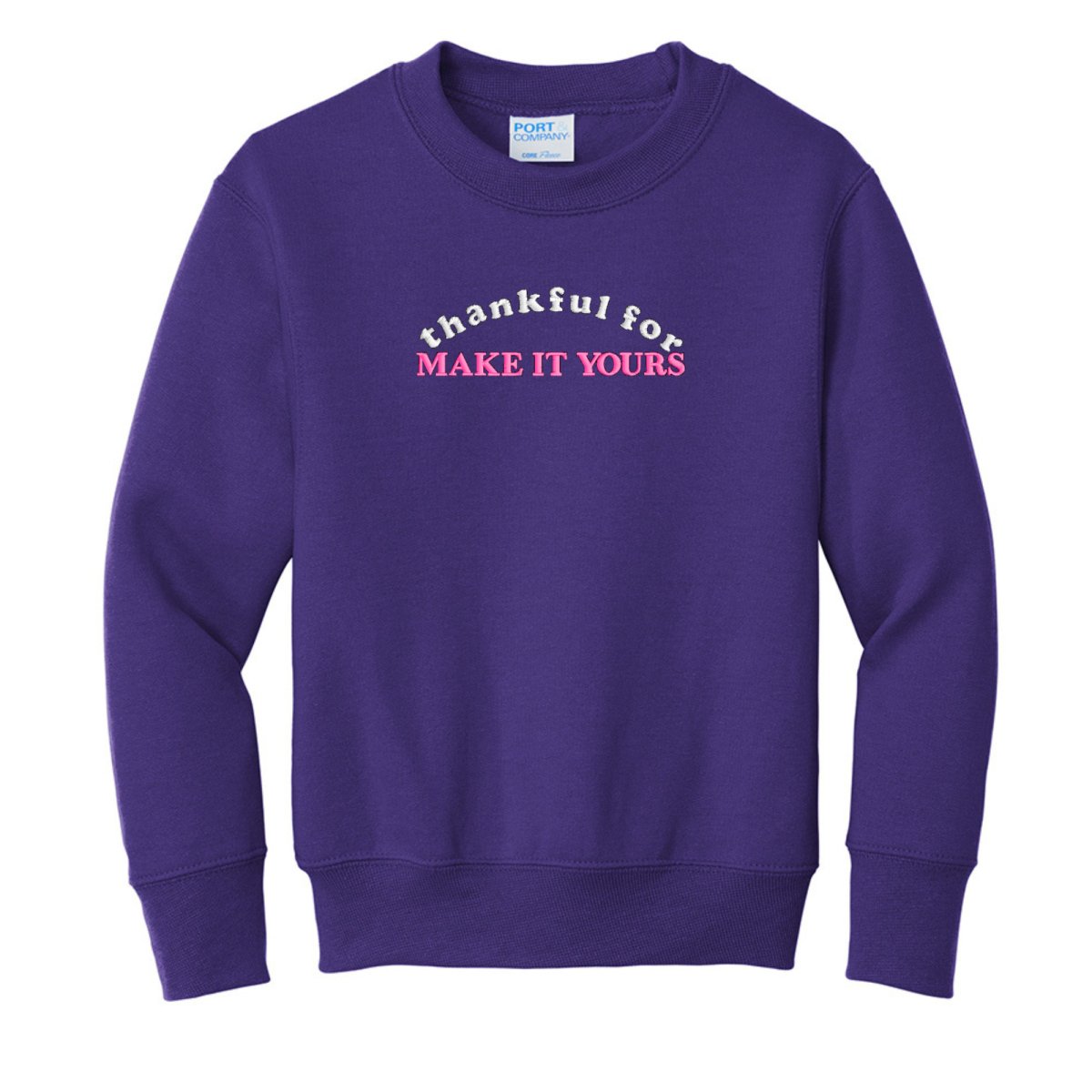 Kids Make It Yours™ 'Thankful For' Crewneck Sweatshirt - United Monograms