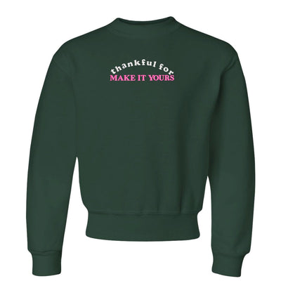 Kids Make It Yours™ 'Thankful For' Crewneck Sweatshirt - United Monograms