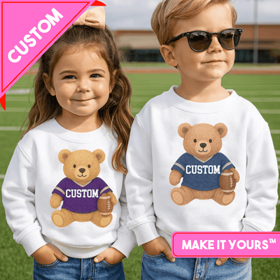 Kids Make It Yours™ ‘Touchdown Teddy’ Crewneck Sweatshirt - United Monograms