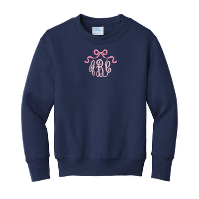 Kids Monogrammed 'Bow' Crewneck Sweatshirt - United Monograms