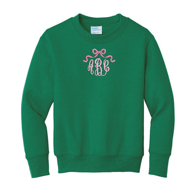 Kids Monogrammed 'Bow' Crewneck Sweatshirt - United Monograms