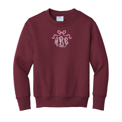 Kids Monogrammed 'Bow' Crewneck Sweatshirt - United Monograms