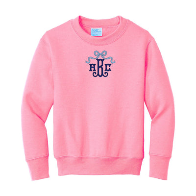 Kids Monogrammed 'Bow' Crewneck Sweatshirt - United Monograms