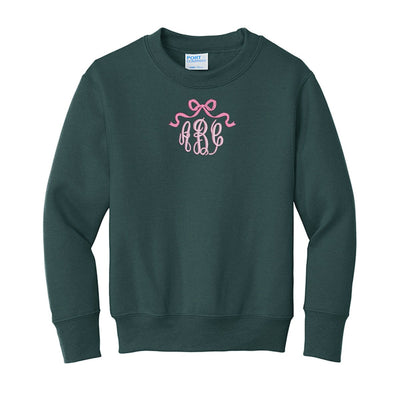 Kids Monogrammed 'Bow' Crewneck Sweatshirt - United Monograms
