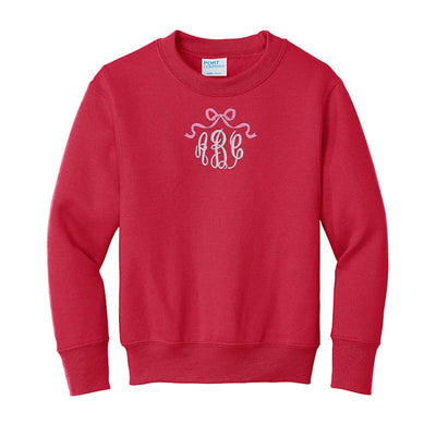 Kids Monogrammed 'Bow' Crewneck Sweatshirt - United Monograms
