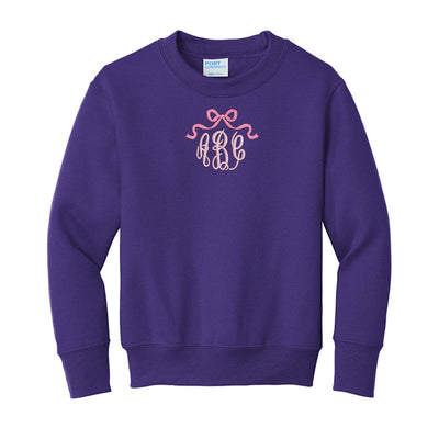 Kids Monogrammed 'Bow' Crewneck Sweatshirt - United Monograms