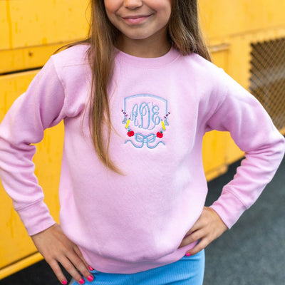 Kids Monogrammed 'Classroom Crest Royalty' Crewneck - United Monograms