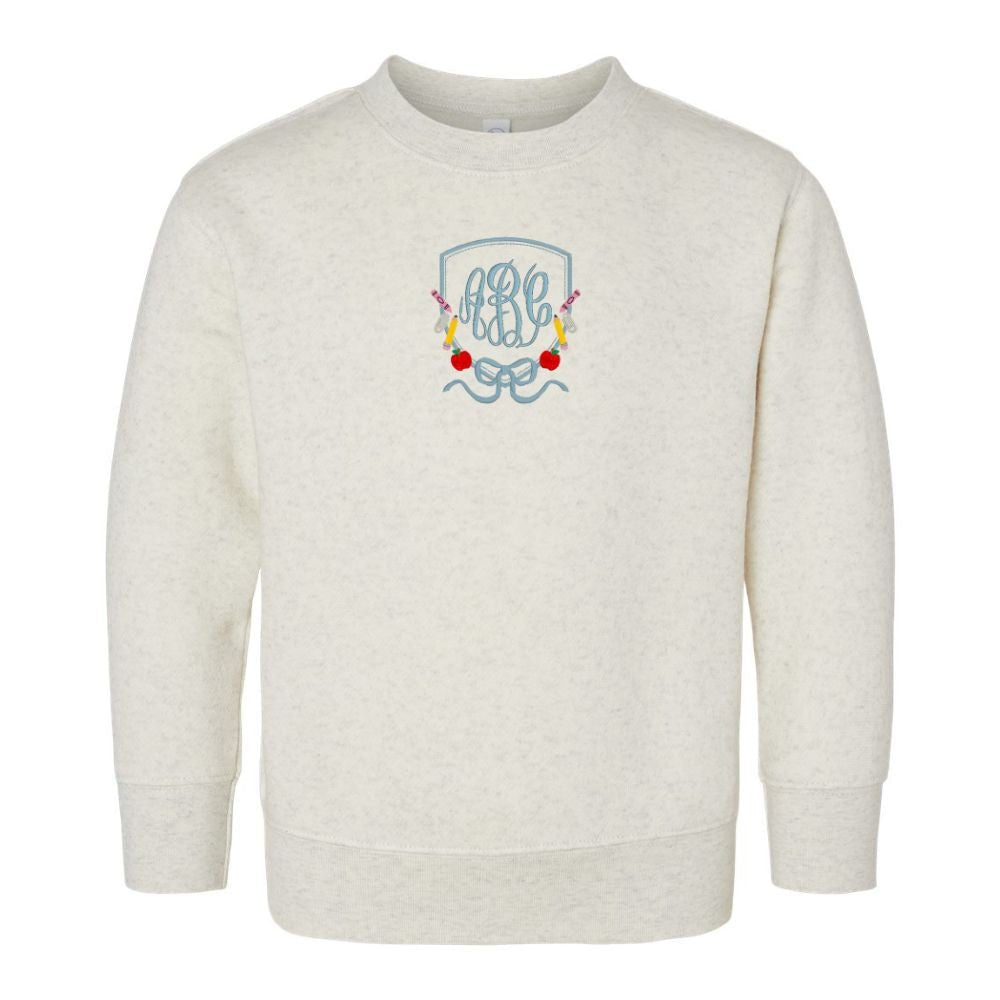 Kids Monogrammed 'Classroom Crest Royalty' Crewneck - United Monograms