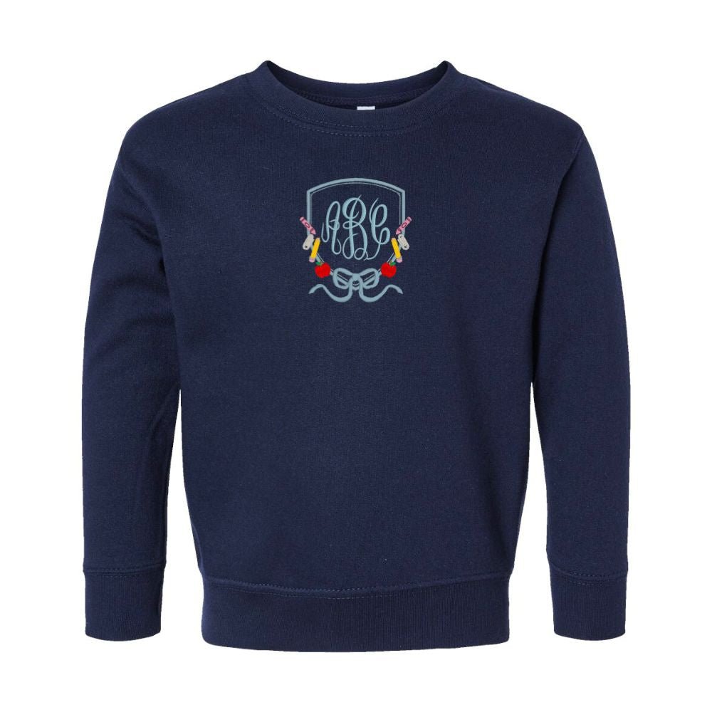 Kids Monogrammed 'Classroom Crest Royalty' Crewneck - United Monograms