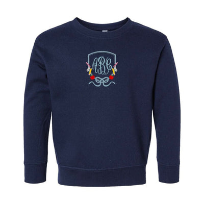 Kids Monogrammed 'Classroom Crest Royalty' Crewneck - United Monograms