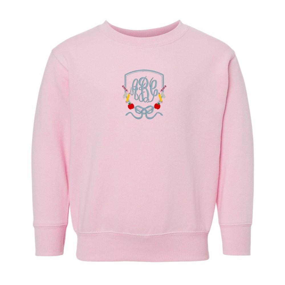 Kids Monogrammed 'Classroom Crest Royalty' Crewneck - United Monograms