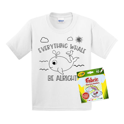 Kids Monogrammed Coloring 'Whale' T-Shirt - United Monograms