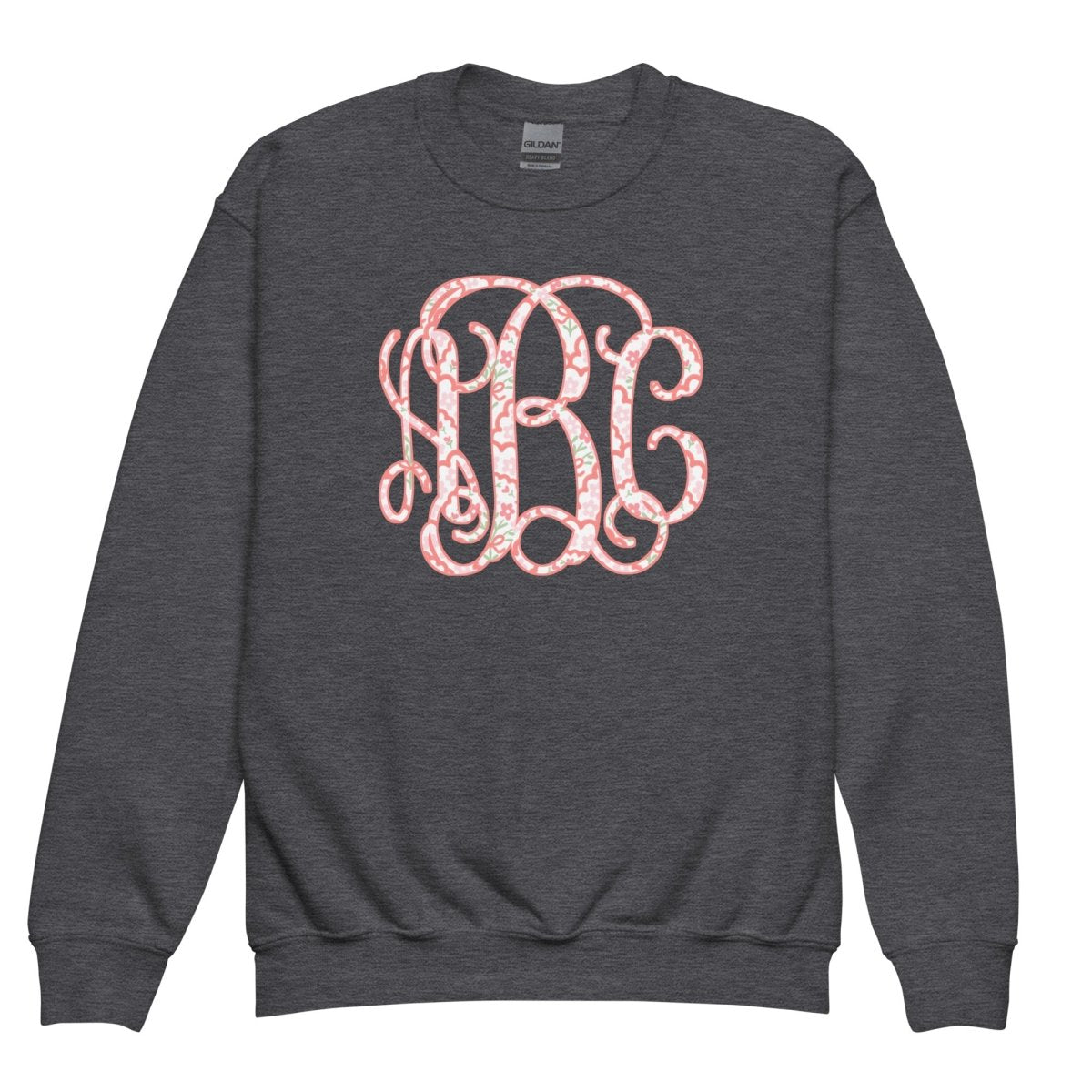 Kids Monogrammed ‘Coquette Floral Patterns’ Big Print Sweatshirt - United Monograms