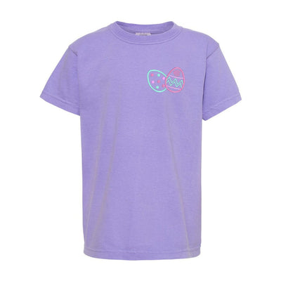 Kids Monogrammed Easter Eggs Comfort Colors T-Shirt - United Monograms