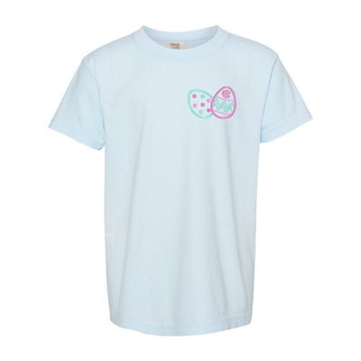 Kids Monogrammed Easter Eggs Comfort Colors T-Shirt - United Monograms